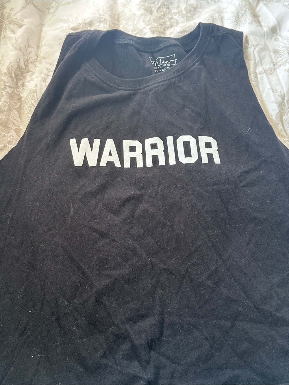 Ladies Black "Warrior" Graphic Tank Top